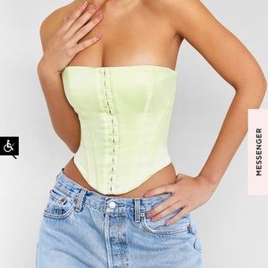 House of CB; XS corset top; it’s more of a paler yellow; worn once